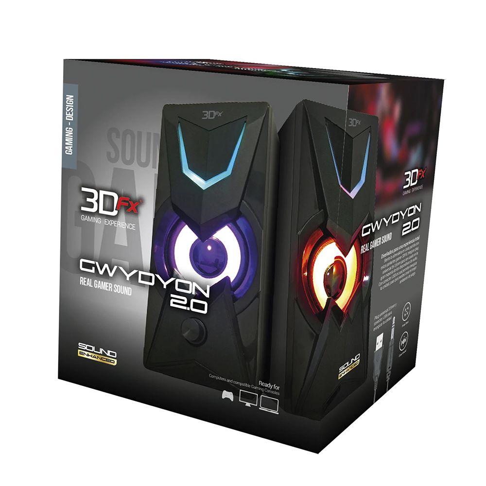 Parlante Gamer 3DFX Gwydyon 2.0 9148 Multimedia 3.5mm USB-4