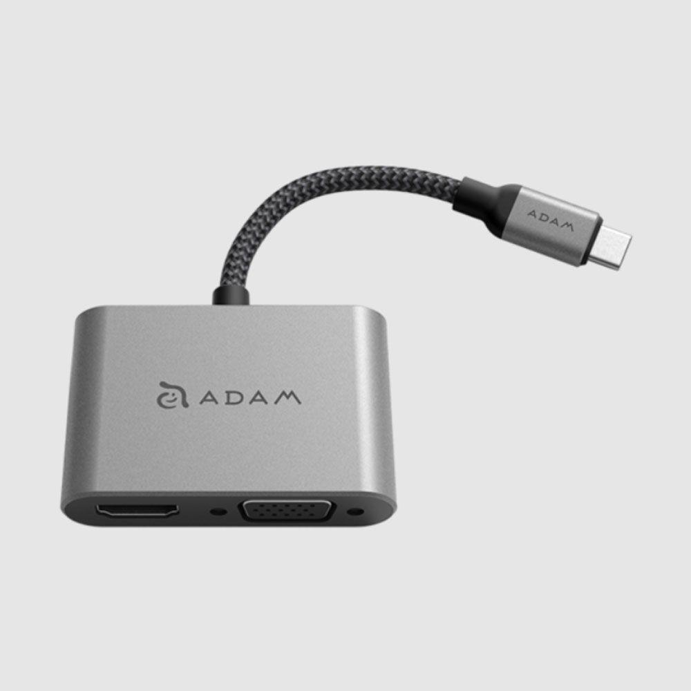 Adaptador Adam Elements USB C a dual HDMI y VGA VH1-1
