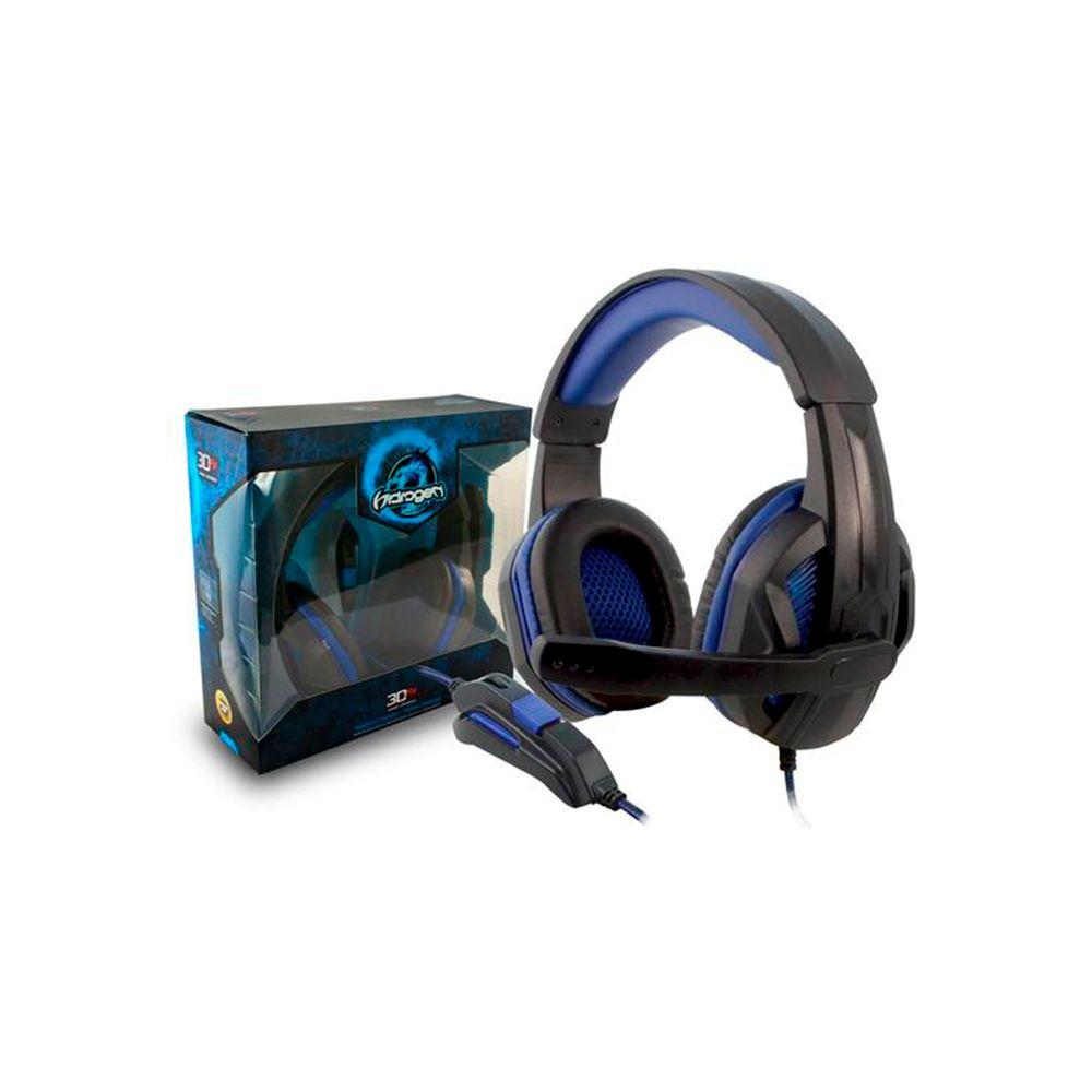 Audífonos Gamer 3DFX Hydrogen Hi Fi USB Negro y Azul-1