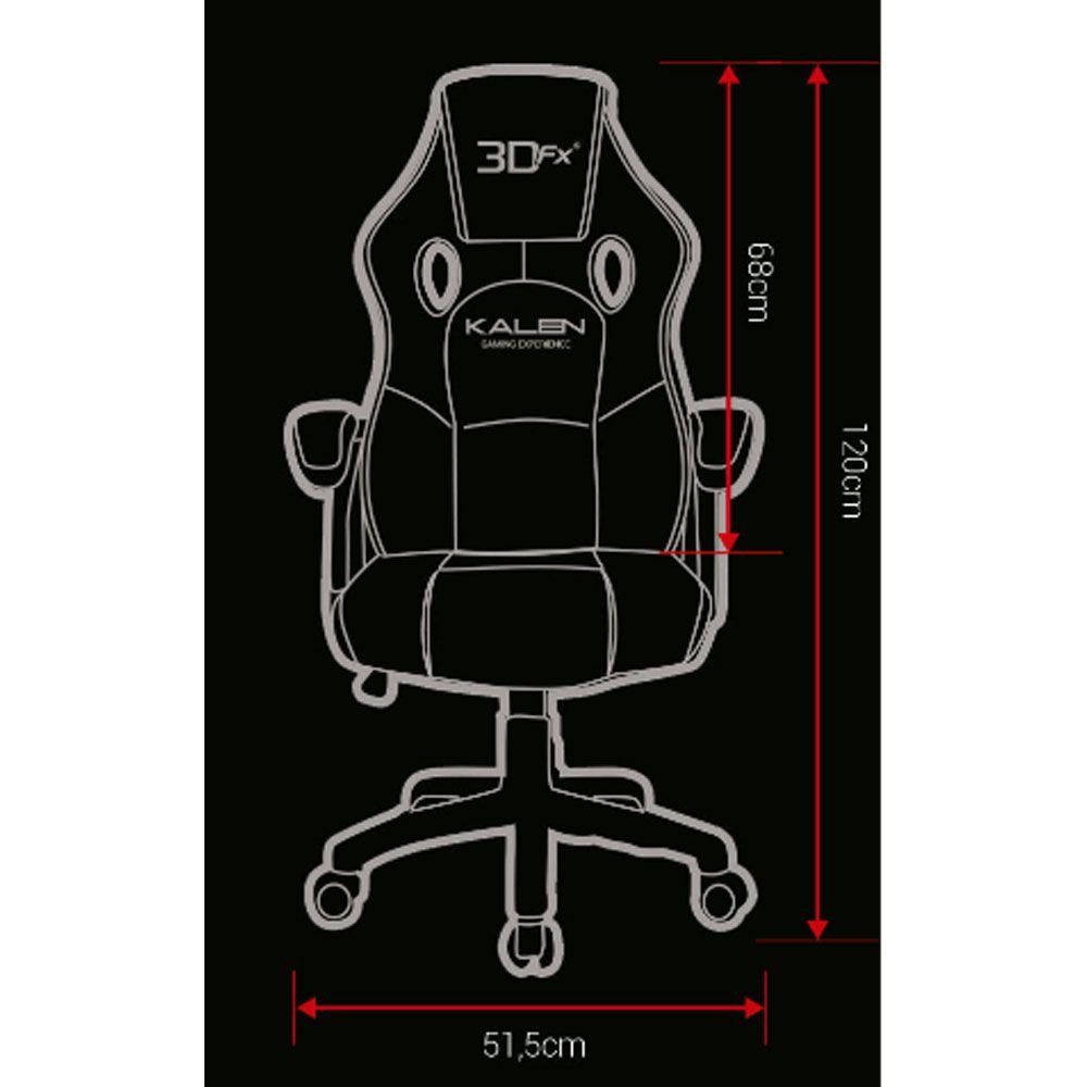 Silla Gamer 3DFX Kalen Ergonomica Negra y Roja-1