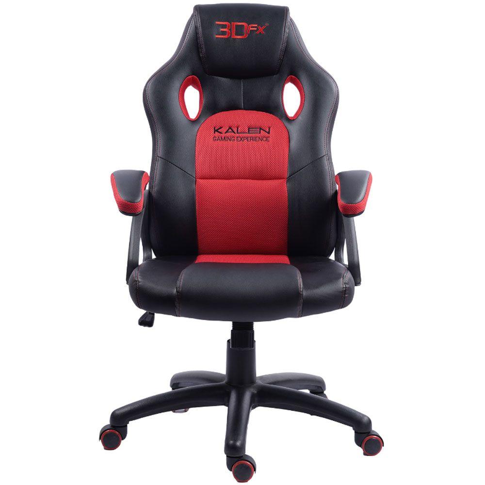 Silla Gamer 3DFX Kalen Ergonomica Negra y Roja-3