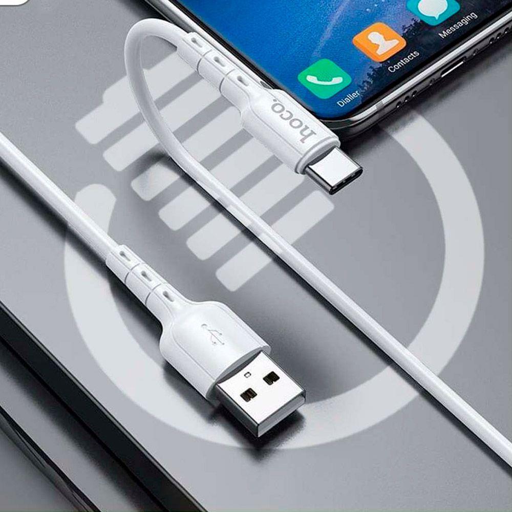 Cable Hoco DU01 Novel USB a Tipo C 1m Blanco-2