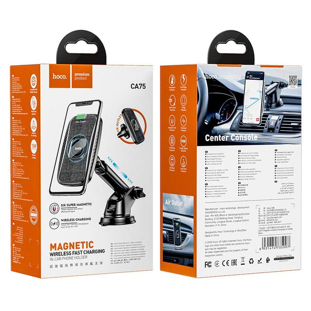 Soporte de Auto Hoco CA75 Inalambrico magnetico-3