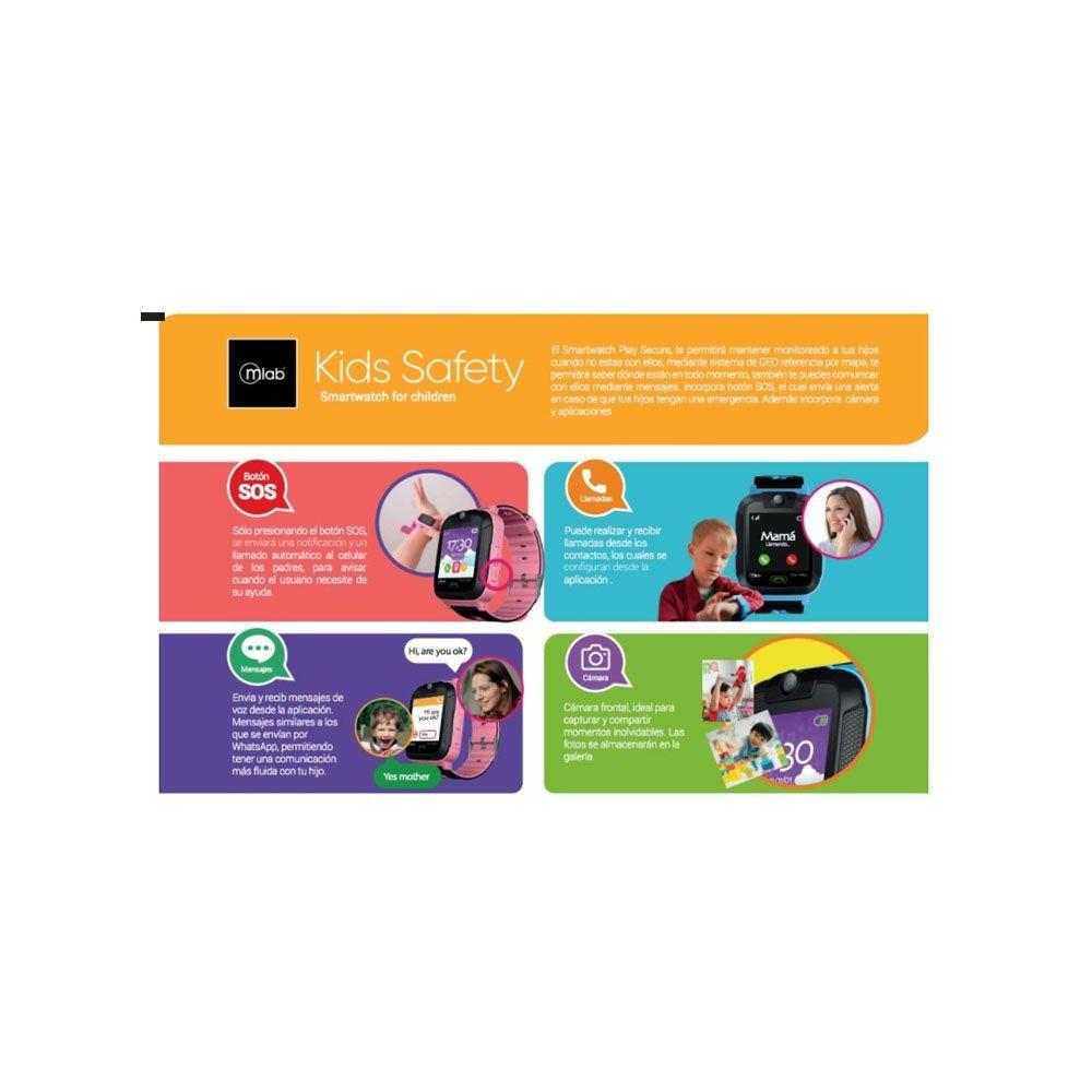 Smartwatch Mlab Play Secure para niños GPS Boton SOS Azul-5