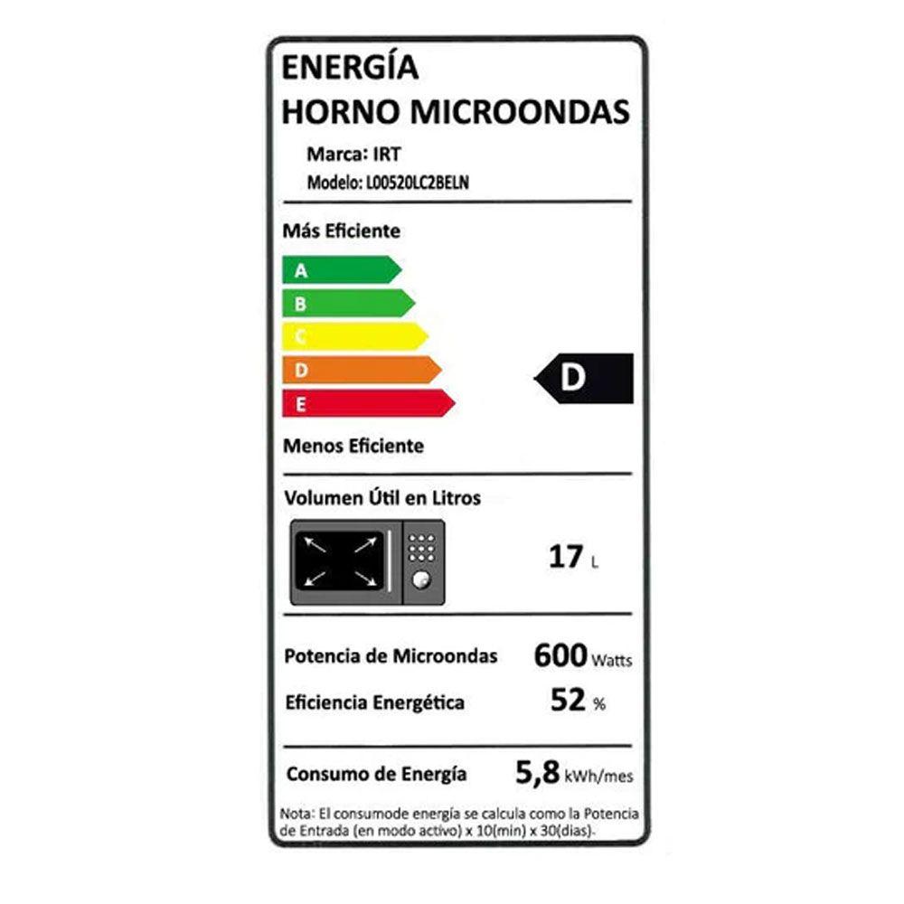 Microondas IRT I00520LC2BELN Digital 20 litros Negro-6