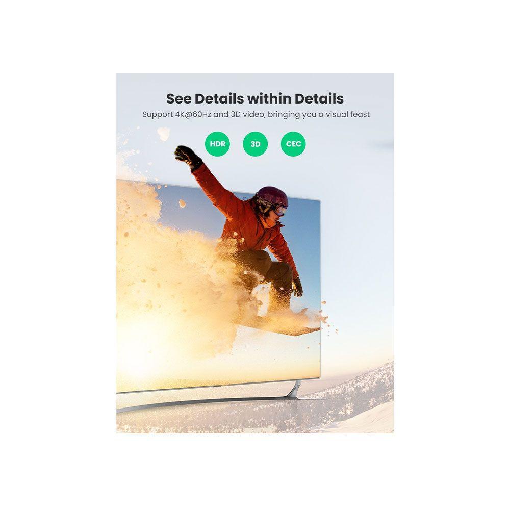 Hub Ugreen CM333 2 en 1 4Kx2K 60Hz HDMI 2.0 Negro-2