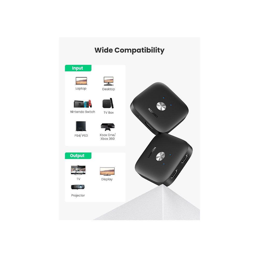 Hub Ugreen CM333 2 en 1 4Kx2K 60Hz HDMI 2.0 Negro-3