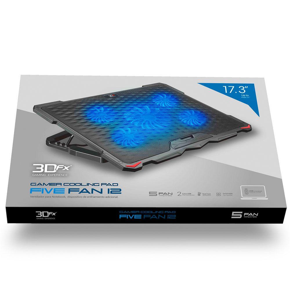 Base ventilador 3DFX Five Fan 12 para Notebook hasta 17 Pulg-6