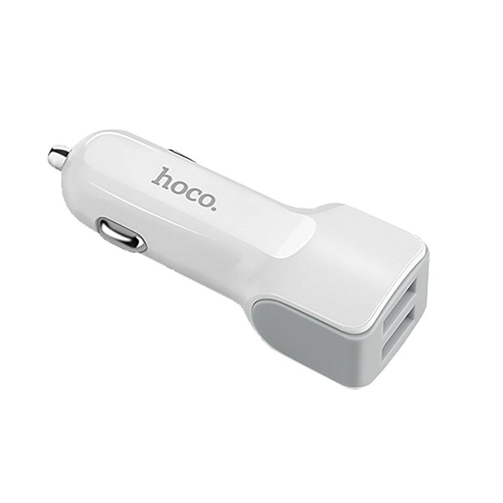 Cargador para Auto Hoco Z23 con cable Lightning Blanco-2
