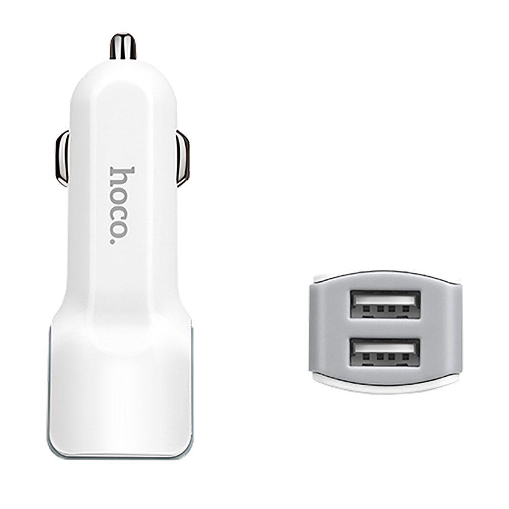 Cargador para Auto Hoco Z23 con cable Lightning Blanco-6