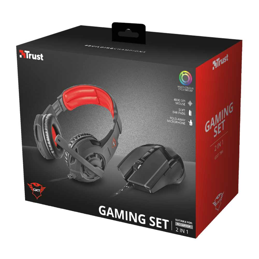 Kit Gamer Mouse + Audifonos Trust GXT 784-9