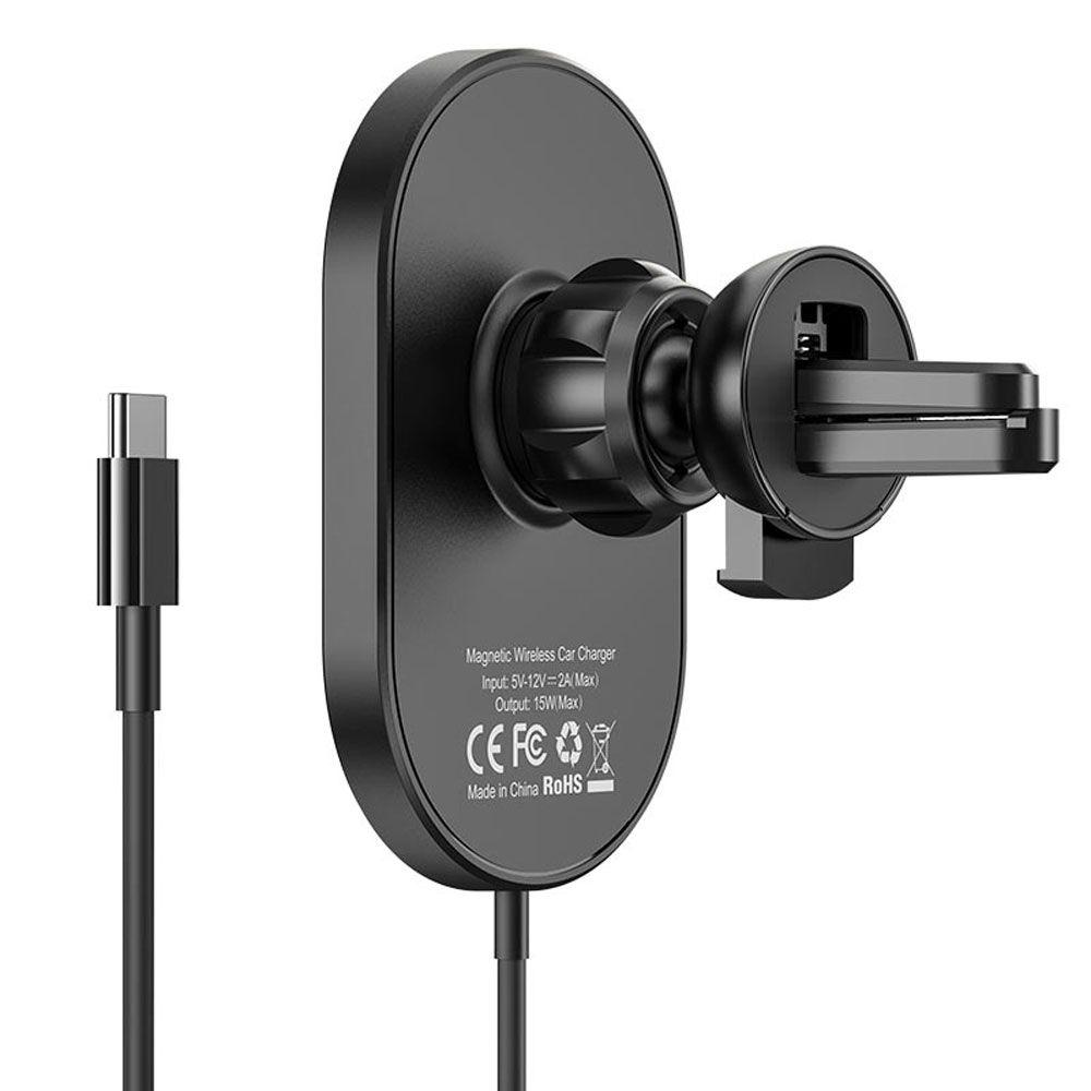Soporte para Auto Hoco CA90 Powerful Inalambrico Negro-2