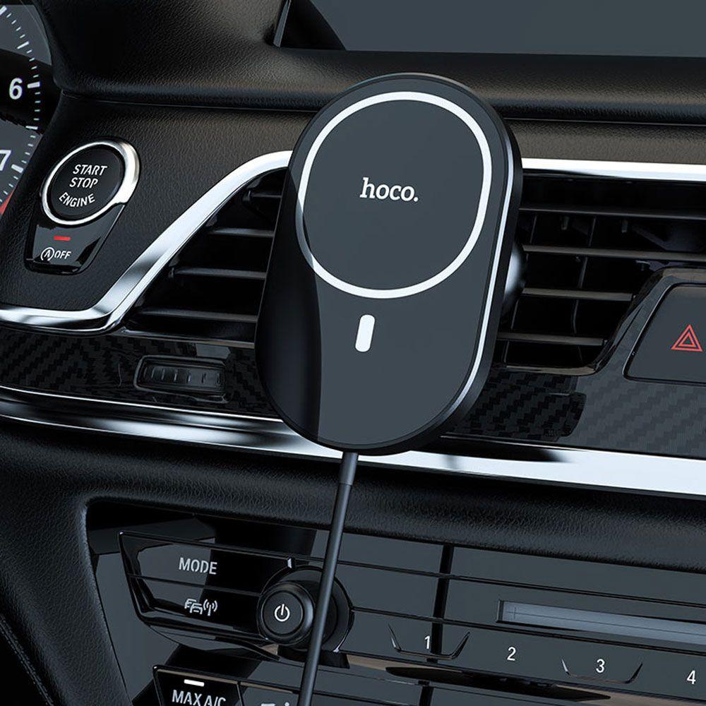 Soporte para Auto Hoco CA90 Powerful Inalambrico Negro-3