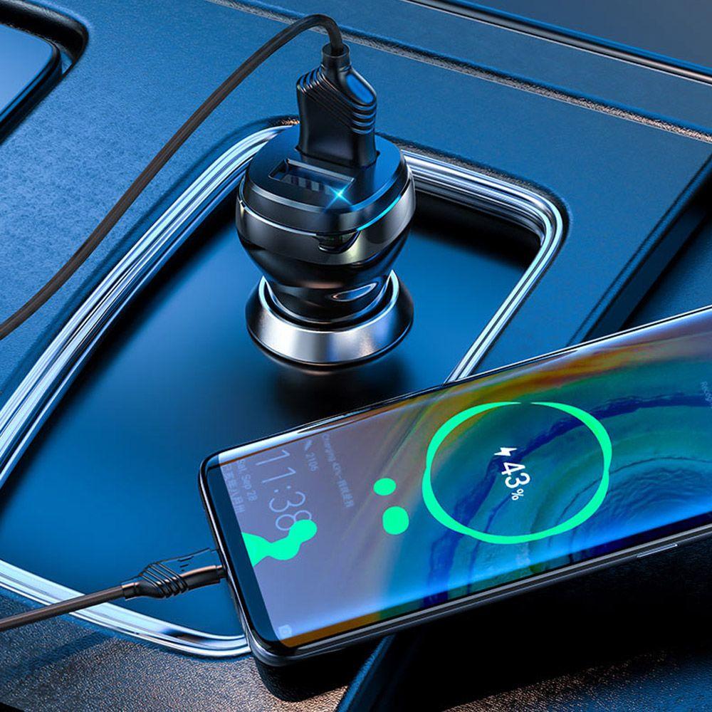 Cargador para Auto Hoco Z40 Doble USB Cable Micro USB Negro-4