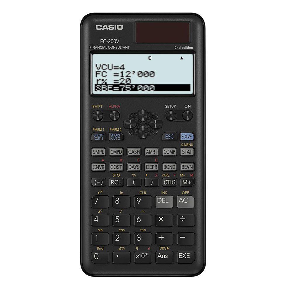 Calculadora Casio FC 200V 2 W DT 2da Edicion Negra-0