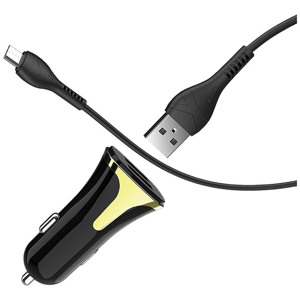 Cargador para Auto Hoco Z31 QC 3.0 Cable Micro USB Negro-5