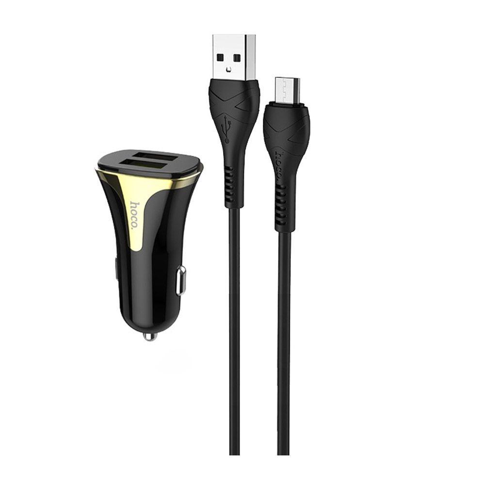 Cargador para Auto Hoco Z31 QC 3.0 Cable Micro USB Negro-7