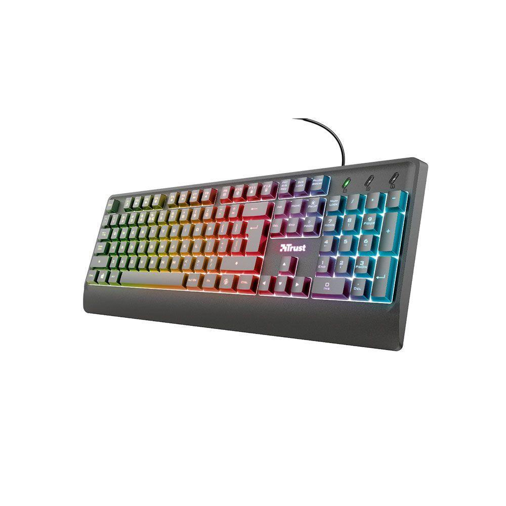 Teclado Gamer Trust Ziva Led Multicolor PC PS4 Xbox One-0
