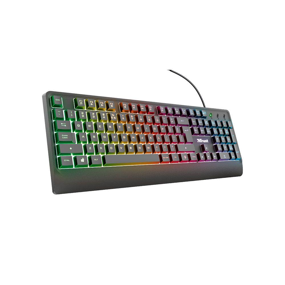 Teclado Gamer Trust Ziva Led Multicolor PC PS4 Xbox One-1