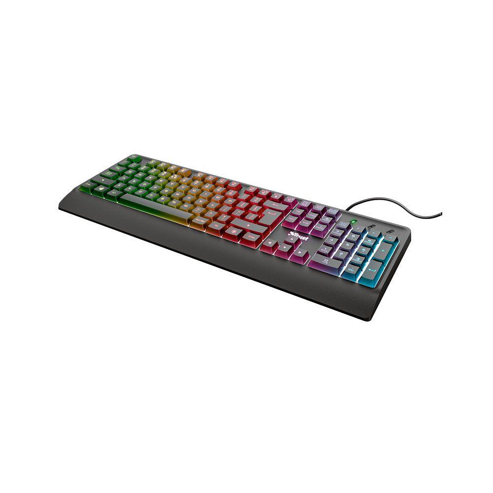 Teclado Gamer Trust Ziva Led Multicolor PC PS4 Xbox One-3