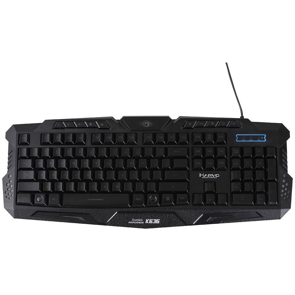 Marvo Teclado Gamer Multimedia Iluminado K636-0