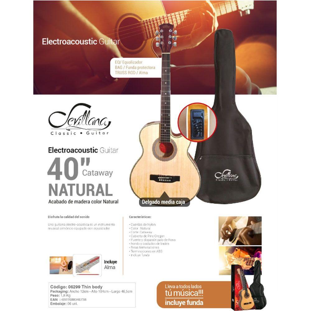 Guitarra Electroacústica Sevillana 40C/F-6