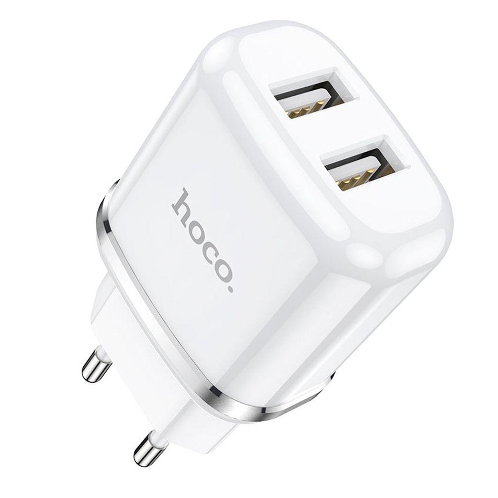 Cargador Hoco N4 2.4A Cable Lightnin Doble USB Blanco-6