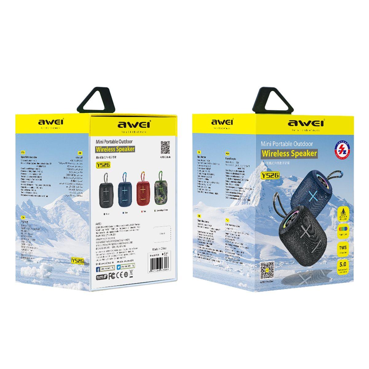 Parlante Awei Y526 Bluetooth TWS Azul-4