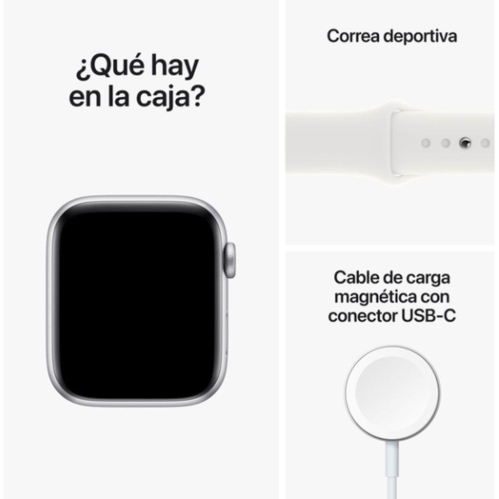 Apple Watch SE GPS 44 mm Correa deportiva blanca-2