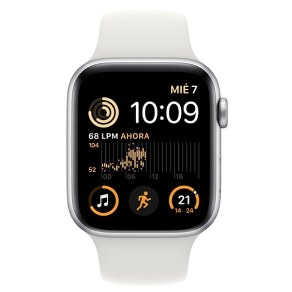 Apple Watch SE GPS 44 mm Correa deportiva blanca-3