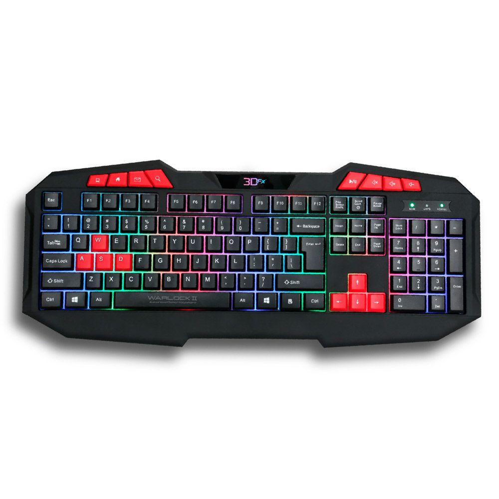 Teclado Gamer 3DFX Warlock 2 USB 1.5m Negro-3
