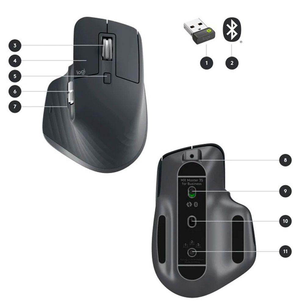 Mouse inalambrico Logitech MX Master 3S Performance Grafito-4