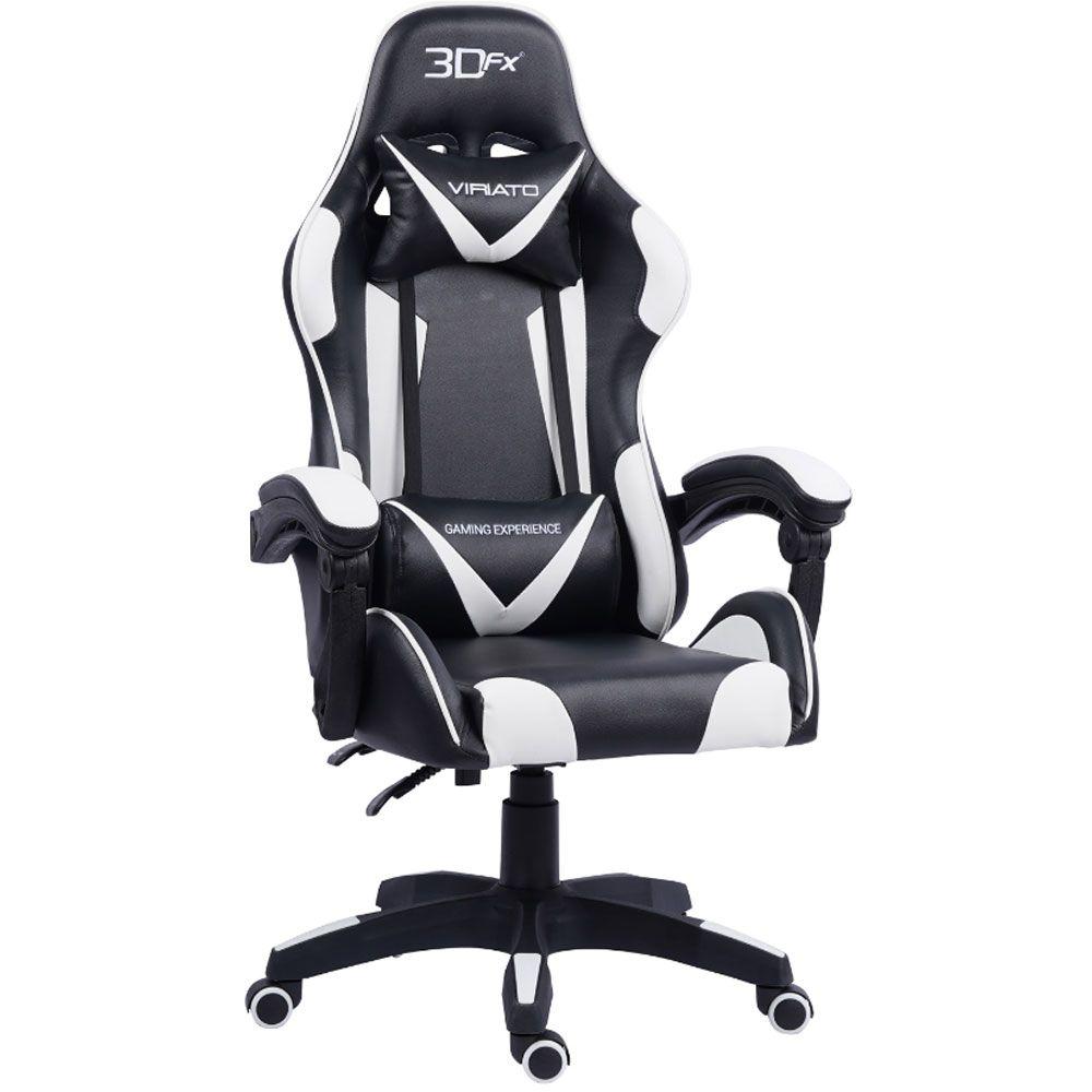 Silla Gamer 3DFX Viriato Ergonomica Negra y blanca-0