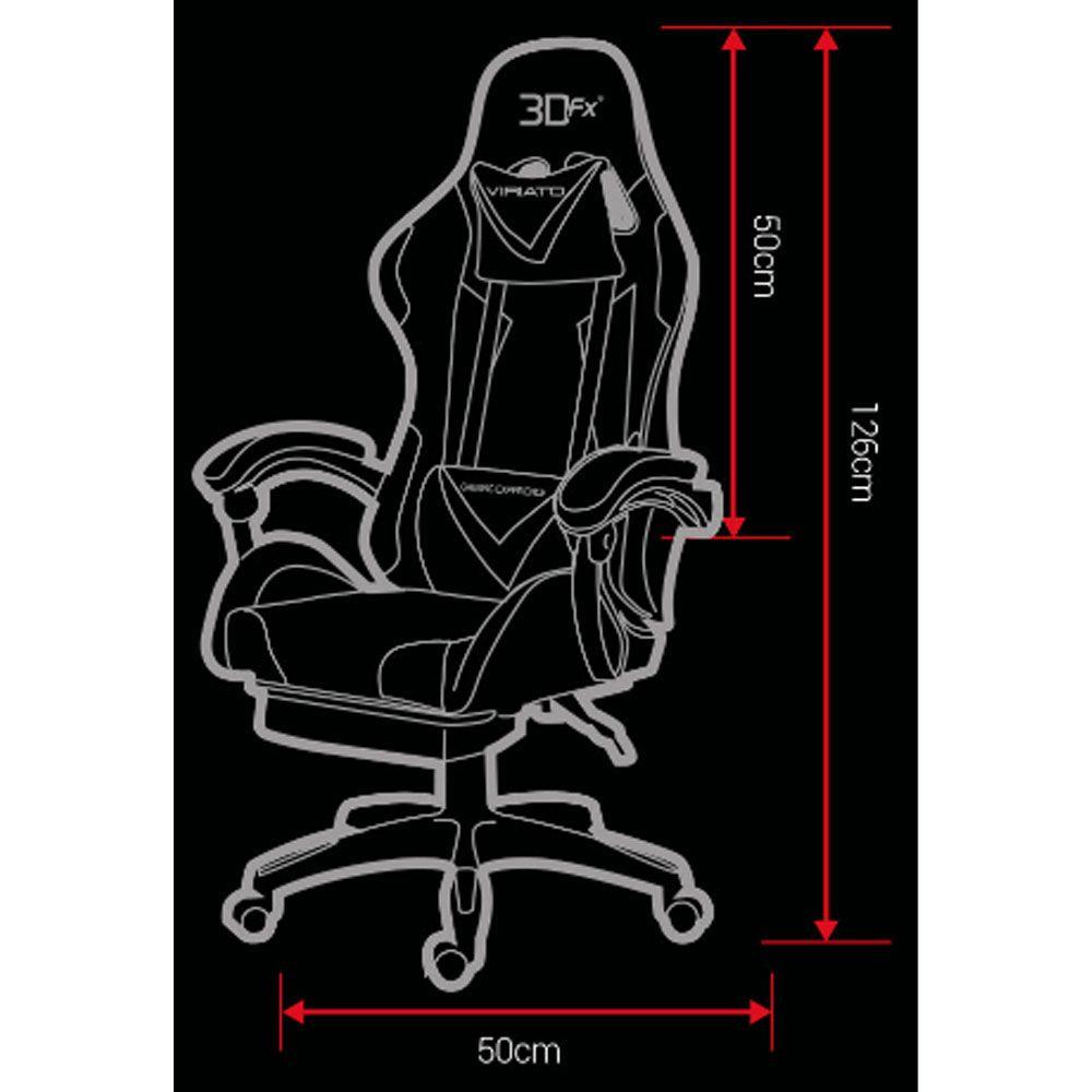 Silla Gamer 3DFX Viriato Ergonomica Negra y blanca-8