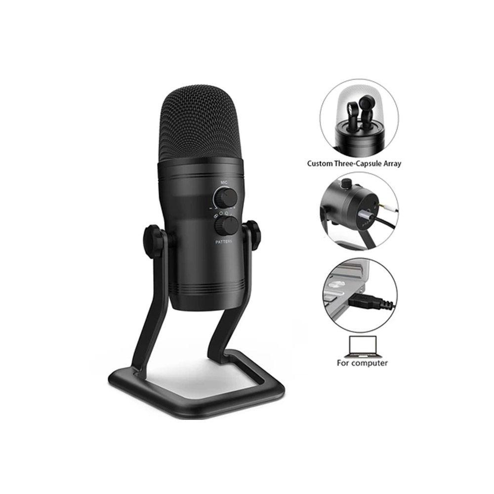 Micrófono Fifine K690B Cardioide Bidireccional USB-3