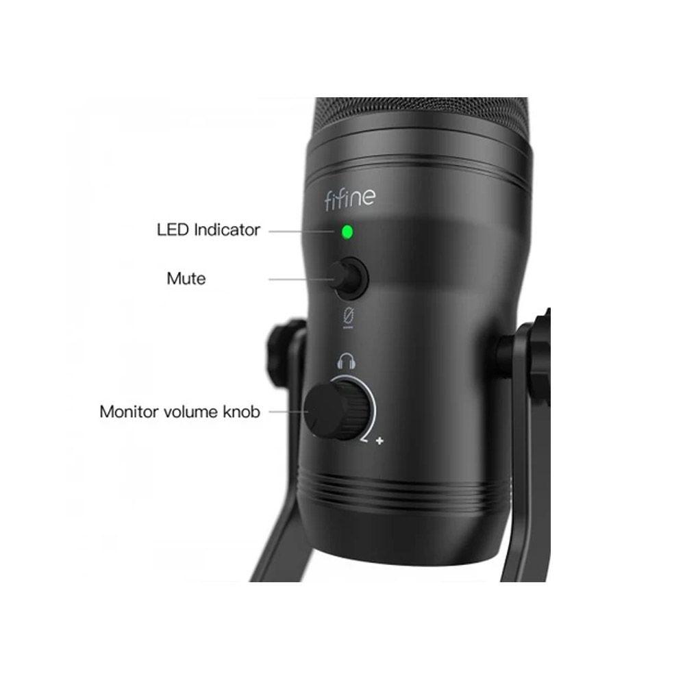 Micrófono Fifine K690B Cardioide Bidireccional USB-5