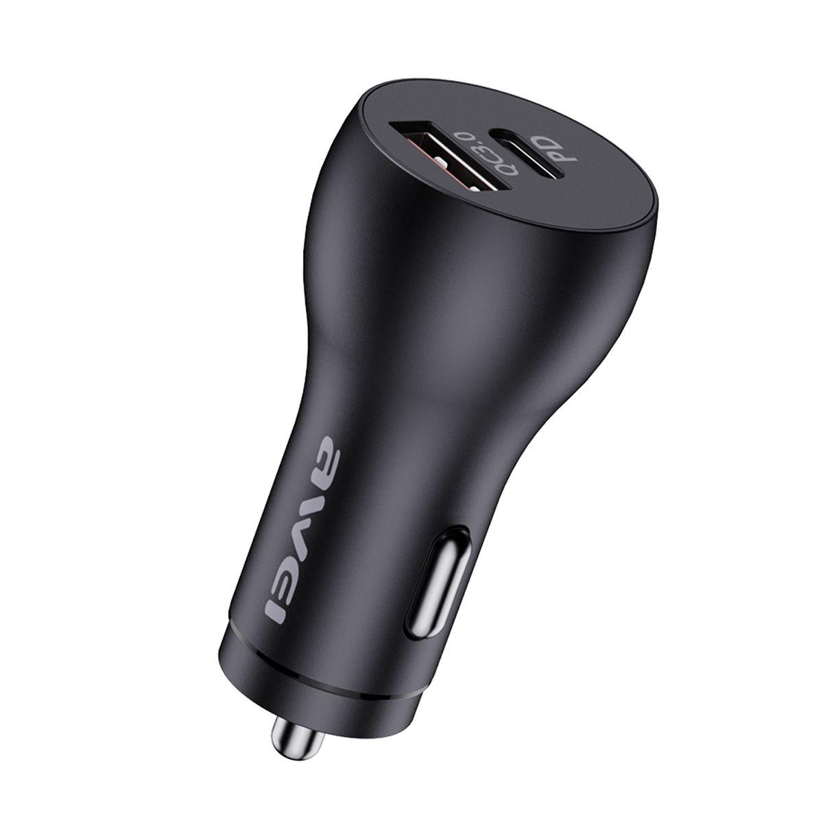 Cargador para autos Awei C-822 Tipo A + C Negro-4