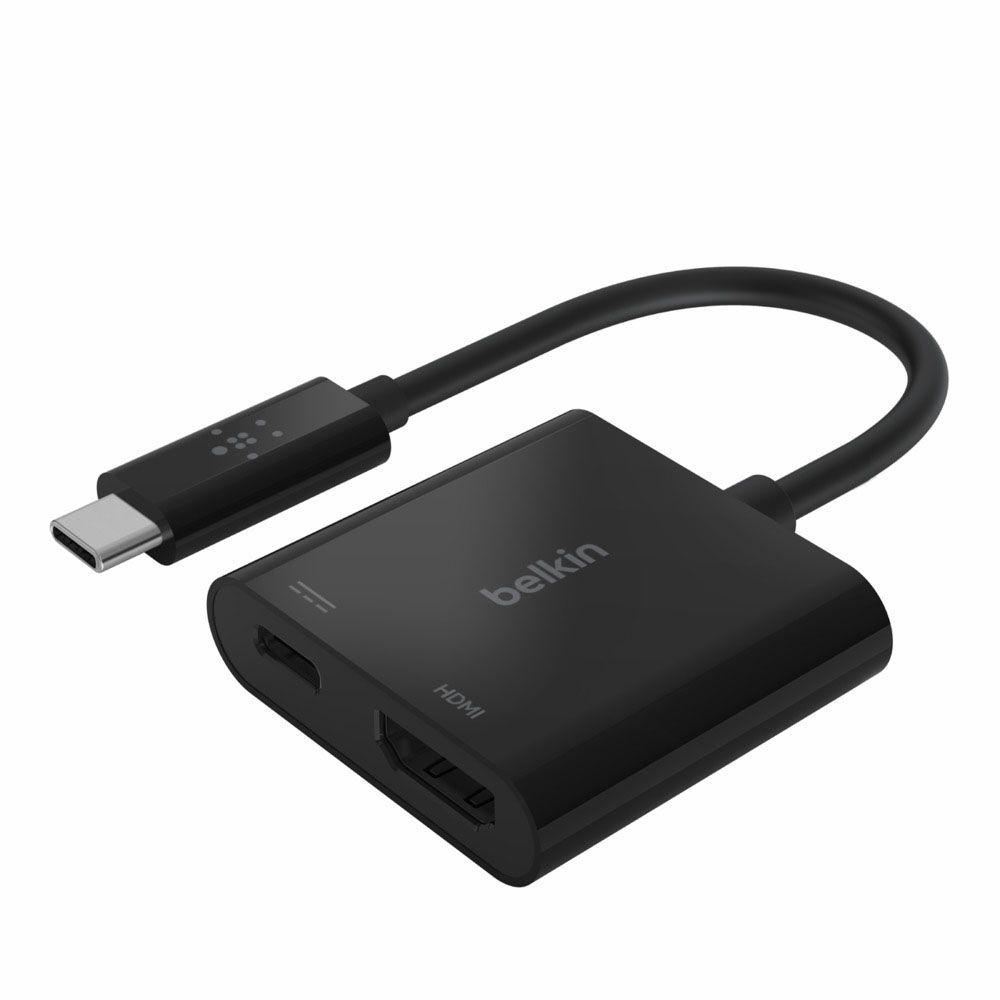 Adaptador Belkin USB C a HDMI + Adaptador de carga 60w PD-0