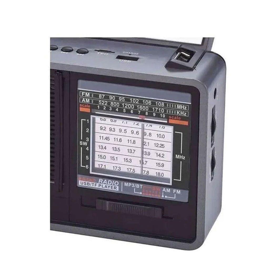 Radio Recargable IRT Solar de 8 Bandas Bluetooth USB Negra-2