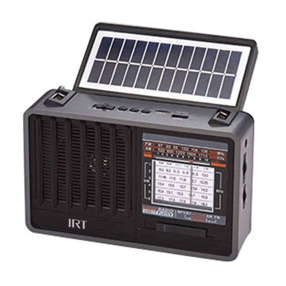 Radio Recargable IRT Solar de 8 Bandas Bluetooth USB Negra-4