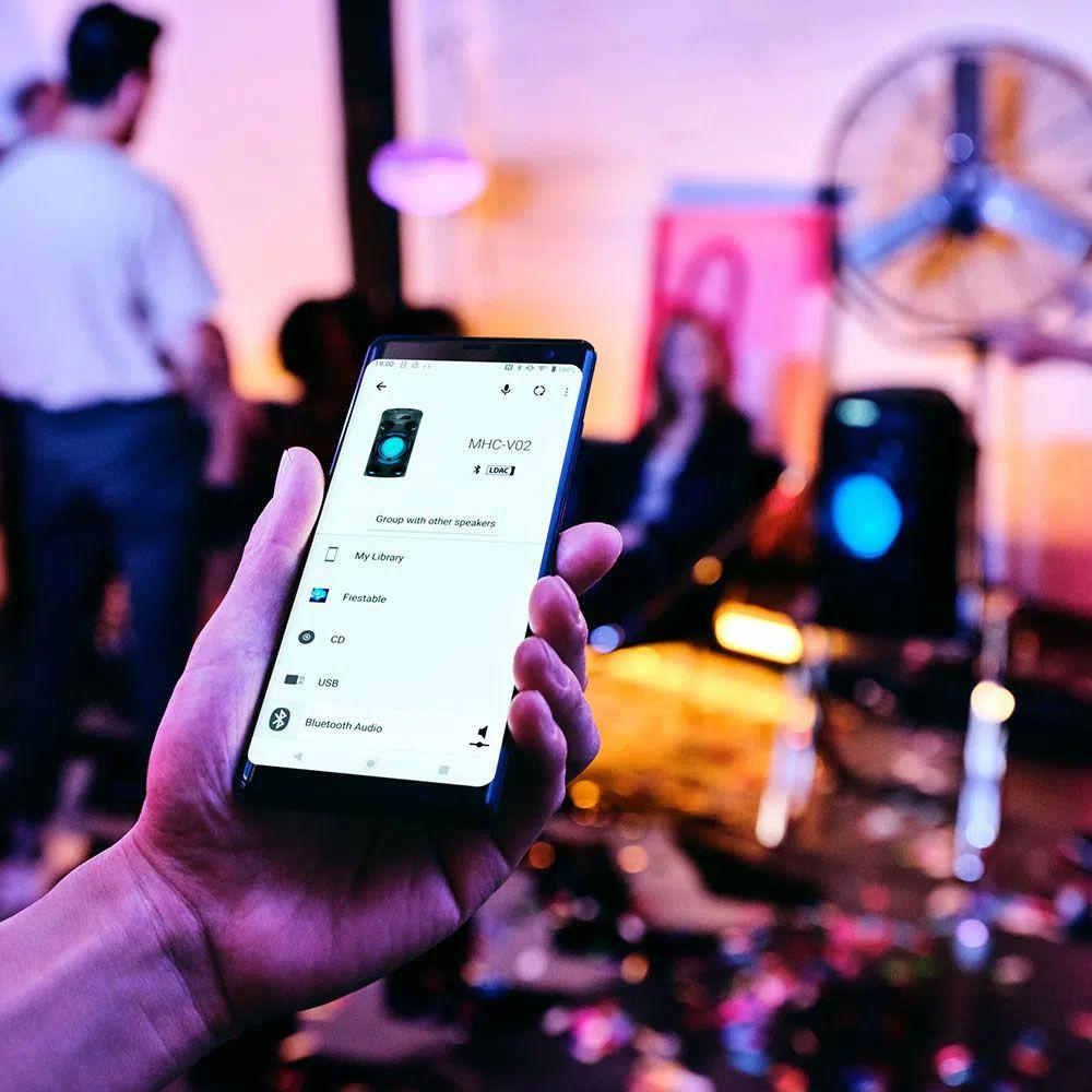 Minicomponente Sony MHC V02 C LA9 Sistema de audio Bluetooth-4