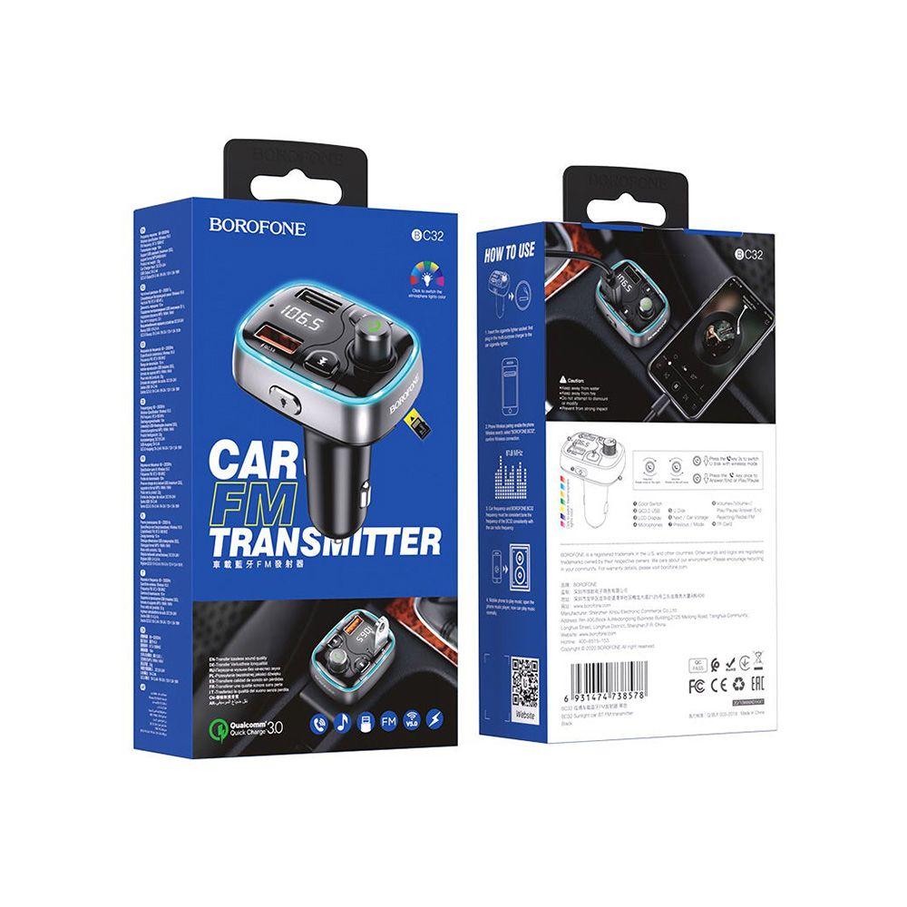 Transmisor FM auto Borofone BC38 Flash Energy PD 20W-3