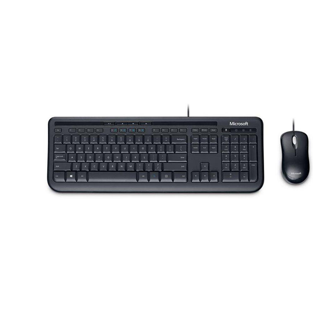 Kit teclado y mouse Microsoft 600 con cable USB Negro-0