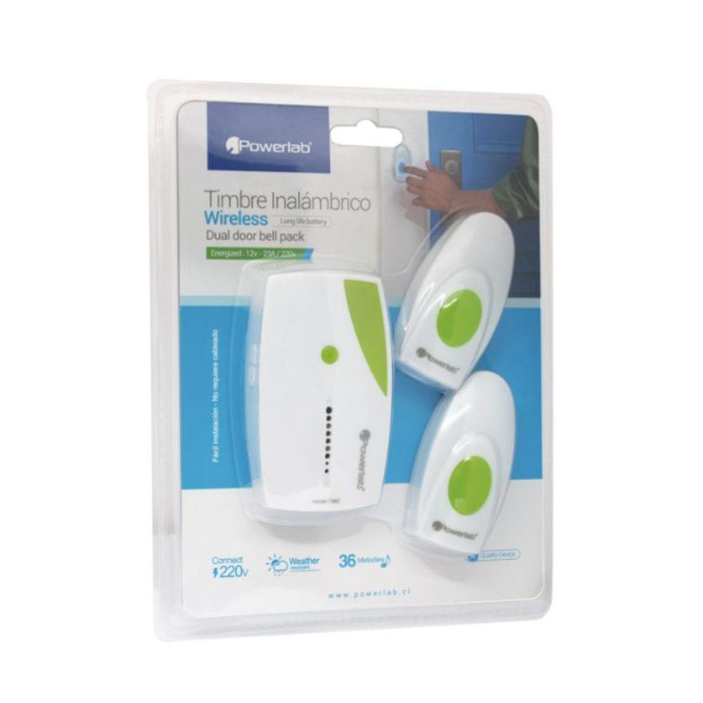 Timbre inalambrico Powerlab Dual Door bell pack-1