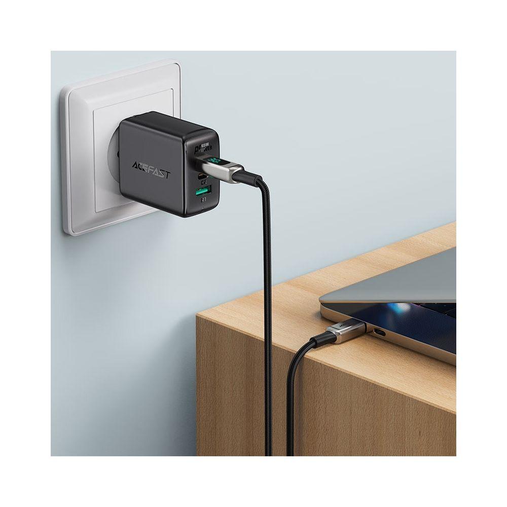 Cable Acefast C6-01 MFI Tipo C a Lightning LED 1.2m 3A Negro-2