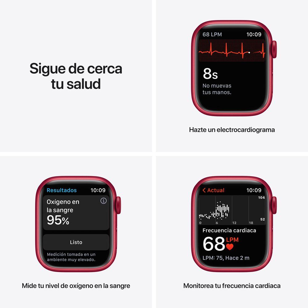 Apple Watch S7 GPS 41 mm Correa deportiva Roja-3