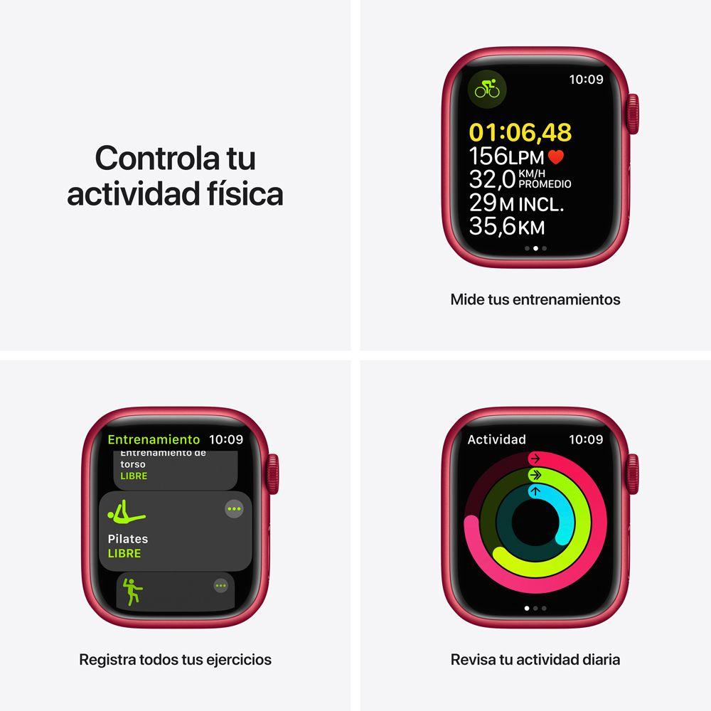 Apple Watch S7 GPS 41 mm Correa deportiva Roja-4