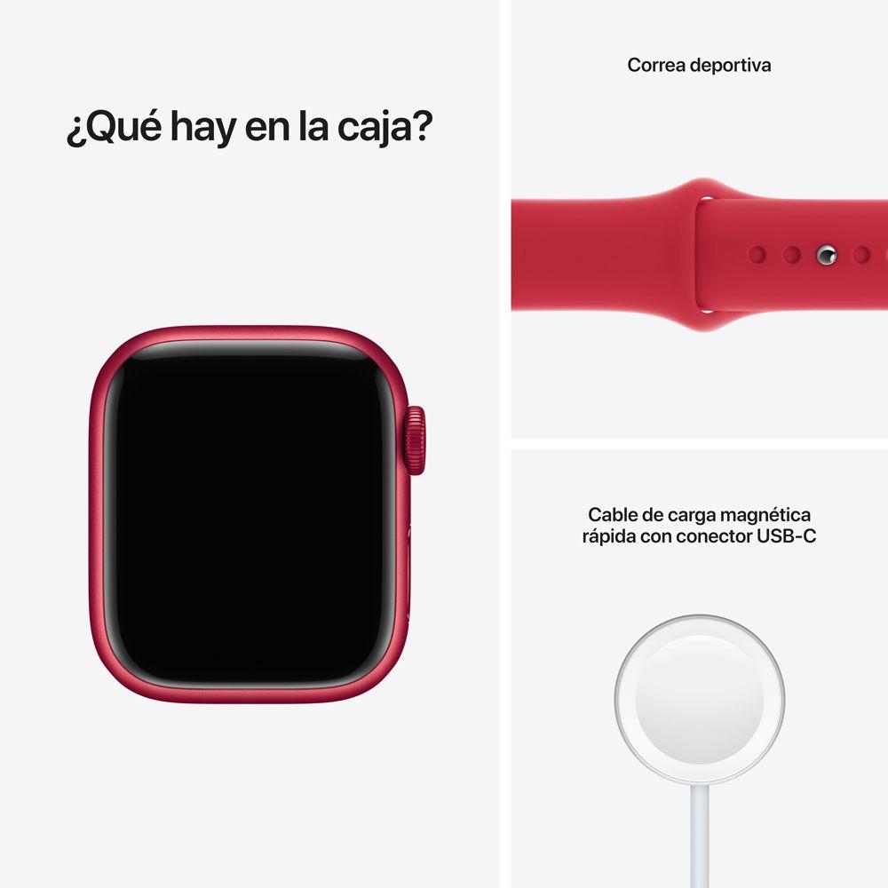 Apple Watch S7 GPS 41 mm Correa deportiva Roja-8