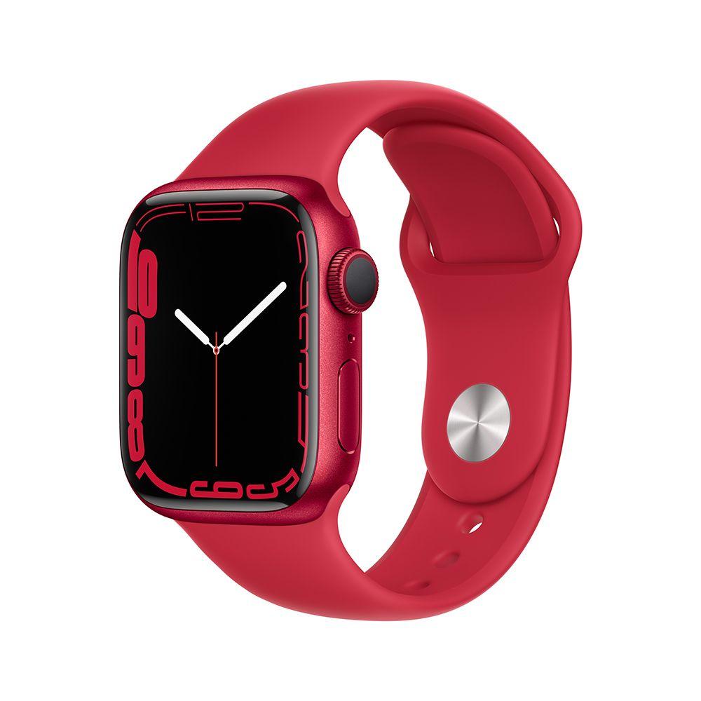 Apple Watch S7 GPS 41 mm Correa deportiva Roja-9