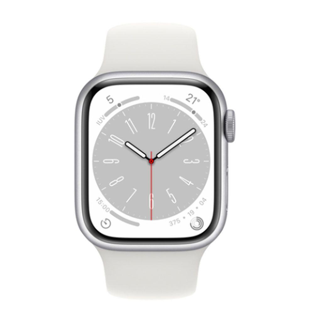Apple Watch S8 GPS 41 mm Correa deportiva blanco-3